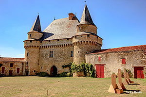 Vue de l'intérieur du chateau féodal de Sigournais